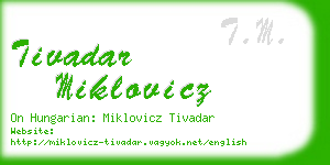 tivadar miklovicz business card